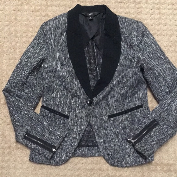Mossimo Supply Co. Jackets & Blazers - Tweed Gray Silver Blazer Jacket Work Business